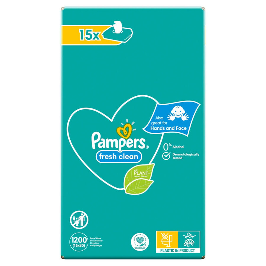 Pampers Fresh Clean, salviette umidificate, 15 x 80 pz.