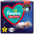 Pampers Night Pants, couches, taille 6, 15+ kg, 19 pcs