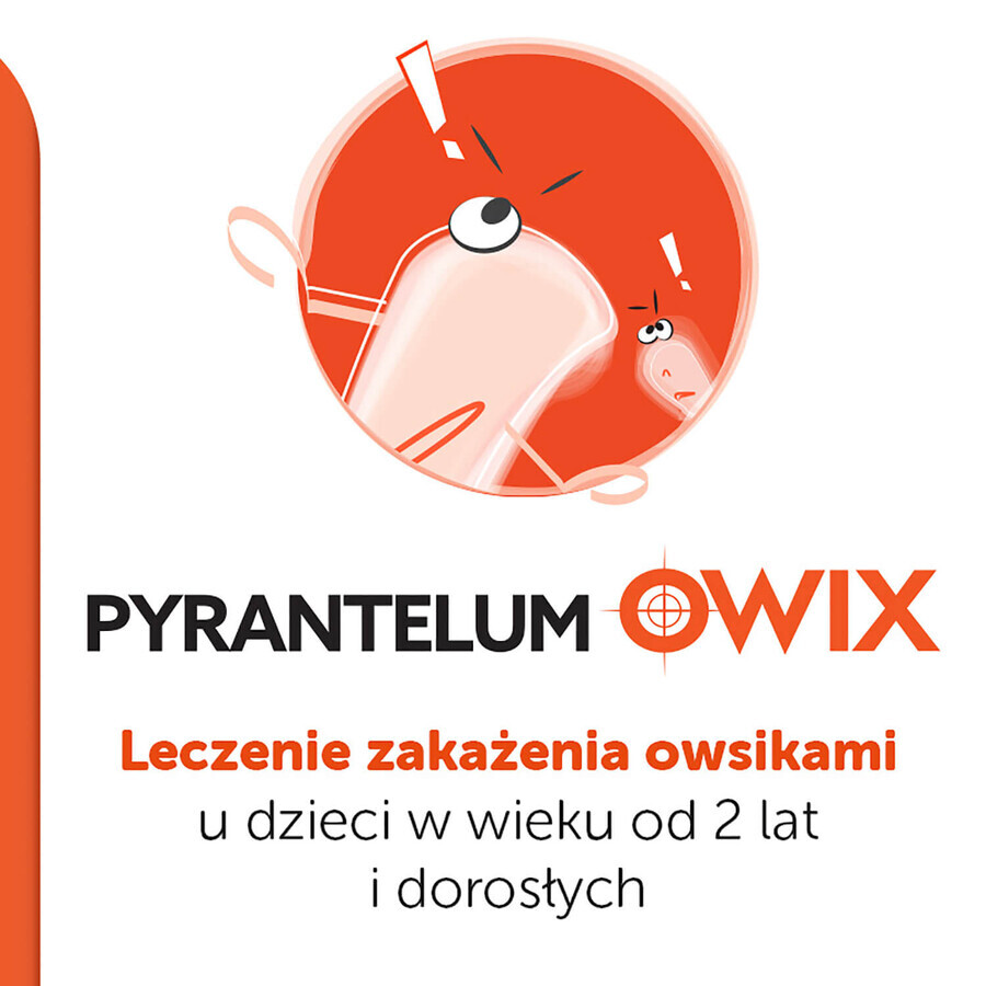 Pyrantelum OWIX, 250 mg/ 5ml, sospensione orale, 15 ml