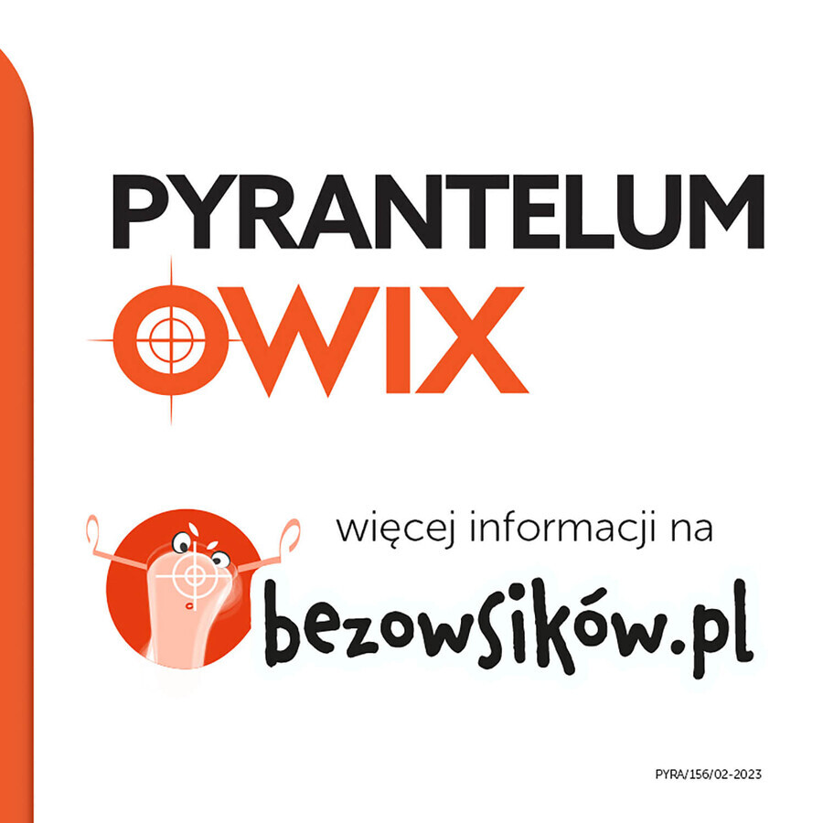 Pyrantelum OWIX, 250 mg/ 5ml, sospensione orale, 15 ml