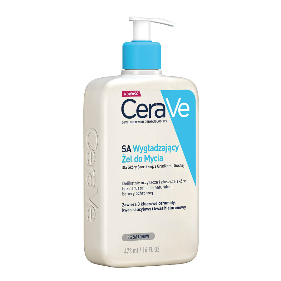 CeraVe SA, Glättendes Reinigungsgel, trockene und raue Haut, 473 ml