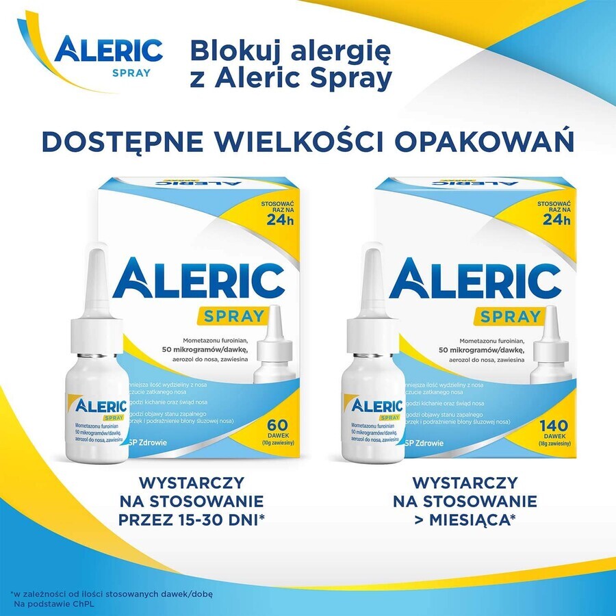 Aleric Spray 50 µg/dose, spray nasale, sospensione, 140 dosi