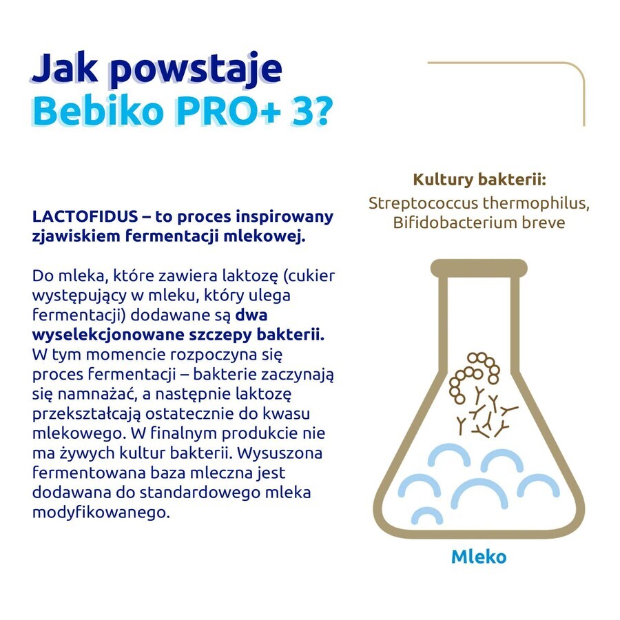 Bebiko Pro+ 3 Nutriflor Pro+, latte modificato, oltre 1 anno, 700 g