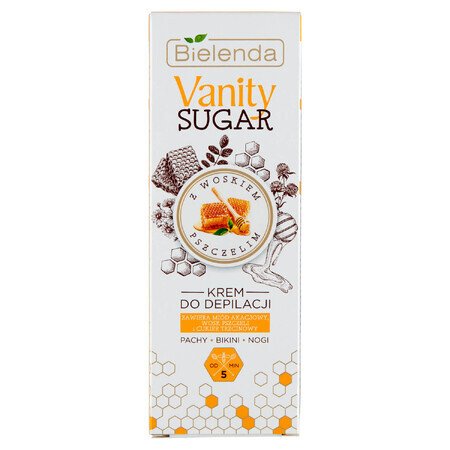 Bielenda Vanity Sugar, ontharingscrème voor oksels, bikinilijn en benen met bijenwas, 100 ml