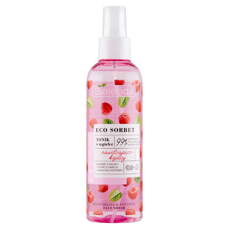 Bielenda Eco Sorbet, hydraterende en verzachtende tonic in een mist, Framboos, 200 ml