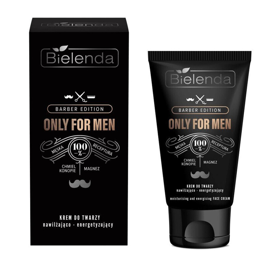 Bielenda Only For Men Barber Edition, cremă hidratantă și energizantă, 50 ml