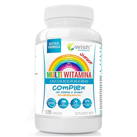 Wish Multivitamin Complex Junior, Orangengeschmack, 120 Lutschtabletten