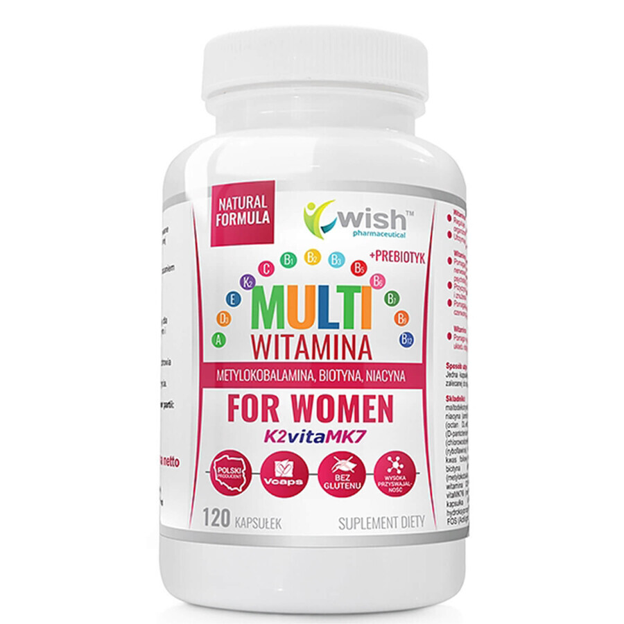 Wish Multivitamin für Frauen K2vitaMK7, 120 Kapseln