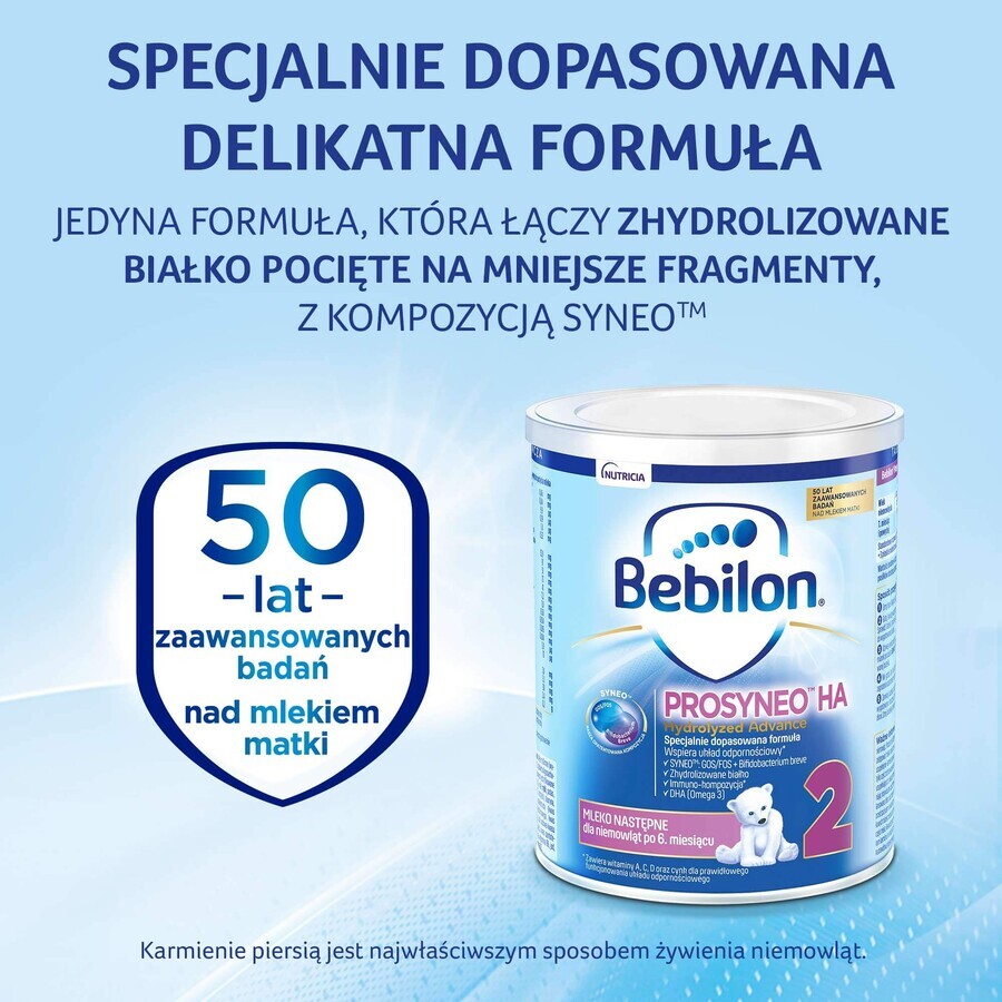 Bebilon Prosyneo HA Hydrolyzed Advance 2, Folgemilch, nach 6 Monaten, 400 g