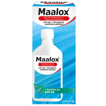 Maalox (35 mg + 40 mg)/ml, Suspension zum Einnehmen, 250 ml