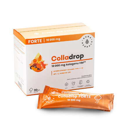 Aura Herbals Colladrop Forte Kollagen 10000 mg, 30 Portionsbeutel