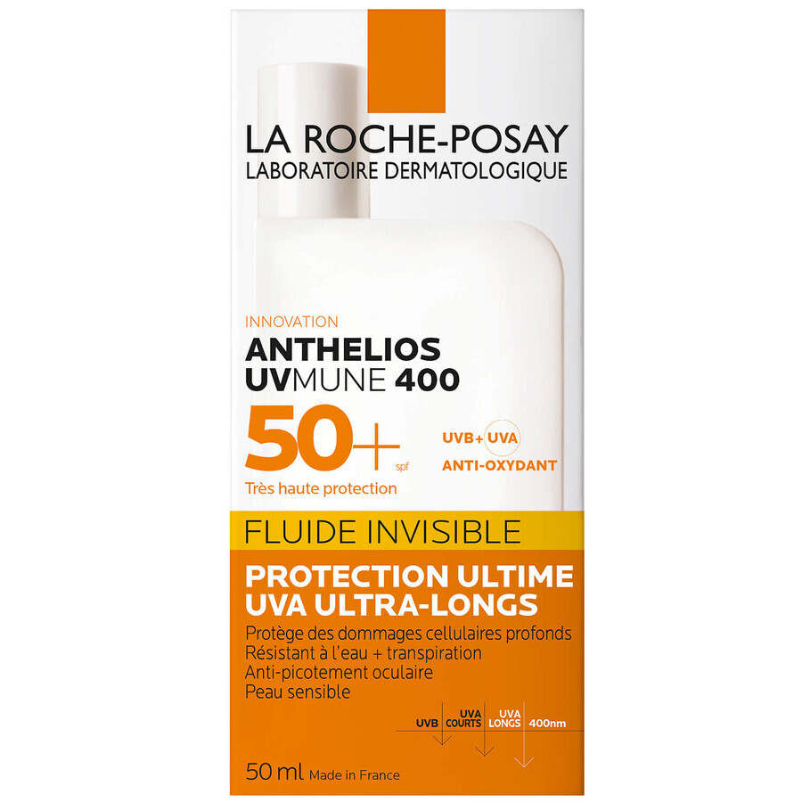 La Roche-Posay Anthelios UVMune 400, unsichtbares Schutzfluid, SPF 50+, 50 ml