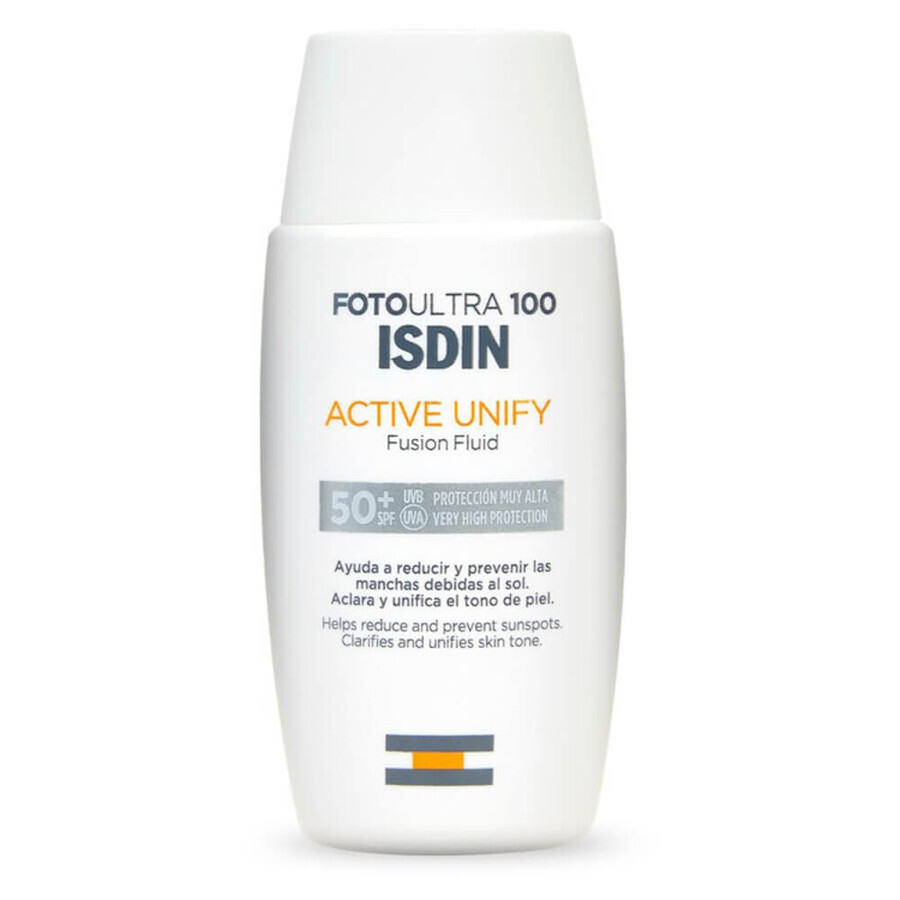 Isdin Fotoultra 100 Active Unify, Fluid zur Korrektur von Hautunreinheiten, SPF 50+, 50 ml