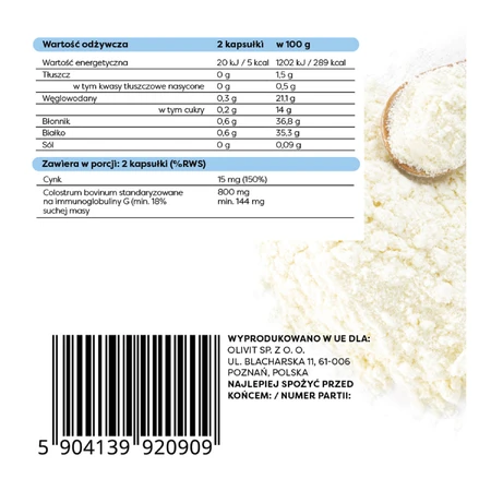 Osavi Vital Colostrum Immuno 800 mg, 120 capsules