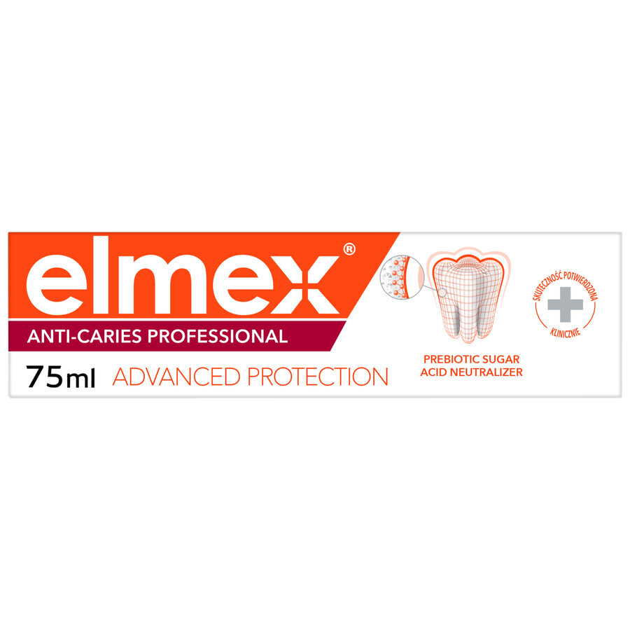 Elmex Anti-Caries Professional, toothpaste for protection against dental caries, 75 ml