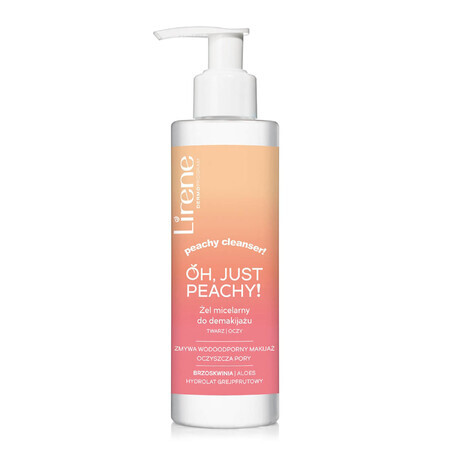 Lirene Oh Just Peachy, gel micelar pentru demachiere față și ochi, 145 ml