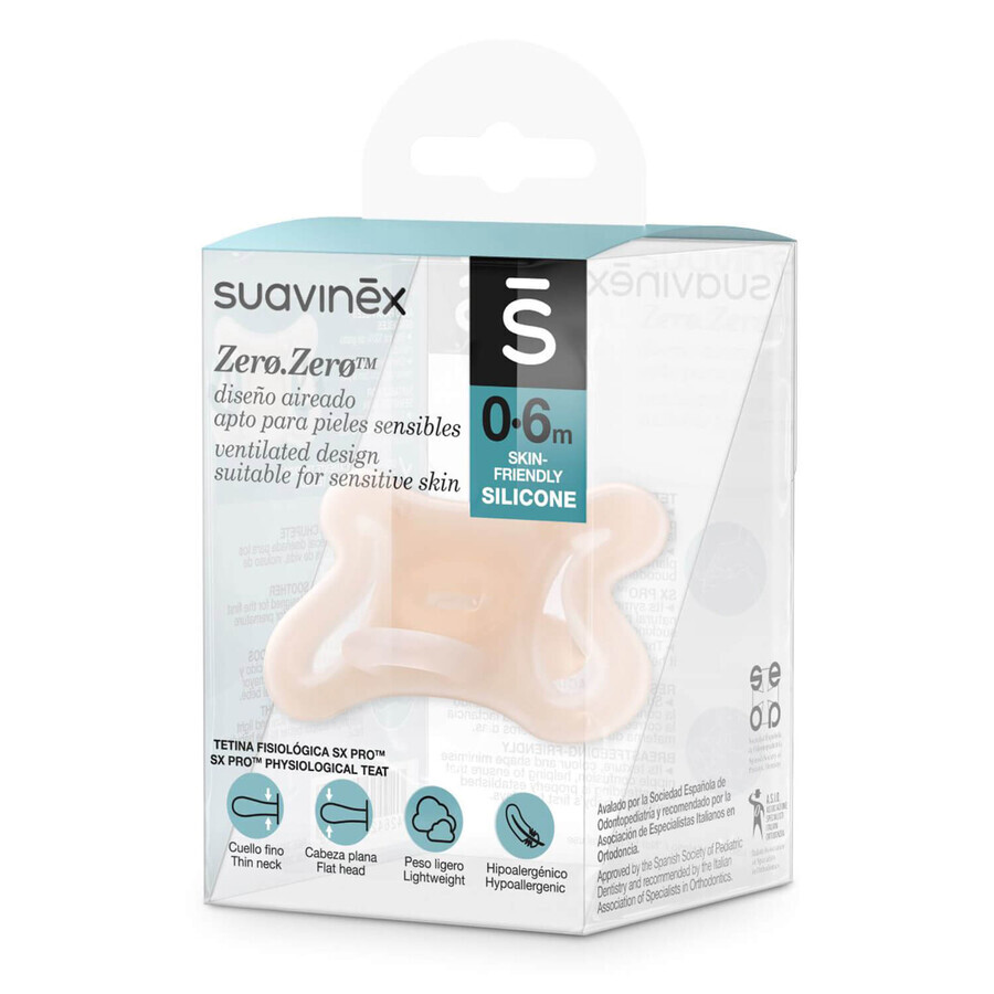 Suavinex SX Pro Zero, chupete calmante, silicona, fisiológico, 0-6 meses, 1 unidad