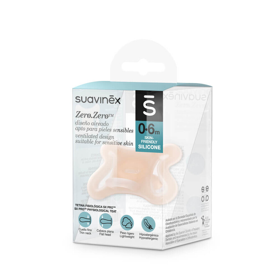 Suavinex SX Pro Zero, chupete calmante, silicona, fisiológico, 0-6 meses, 1 unidad