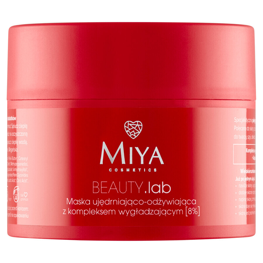 Miya BEAUTY.lab, verstevigend en revitaliserend masker met gladmakend complex 8%, 50 ml