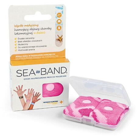 Sea-Band, bandes d'acupression contre les nausées pour les enfants, rose, 2 pièces