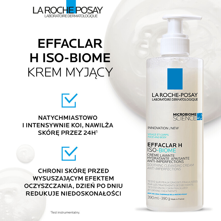 La Roche-Posay Effaclar H Iso - Biome, beruhigende Reinigungscreme gegen Unreinheiten, 200 ml