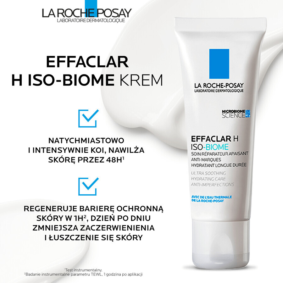 La Roche-Posay Effaclar H Iso - Biome, beruhigende Feuchtigkeitspflege gegen Unreinheiten, 40 ml