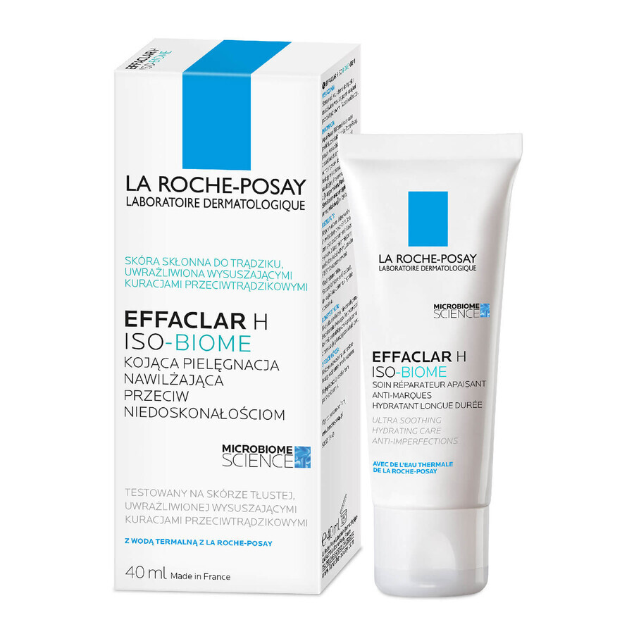 La Roche-Posay Effaclar H Iso - Biome, beruhigende Feuchtigkeitspflege gegen Unreinheiten, 40 ml