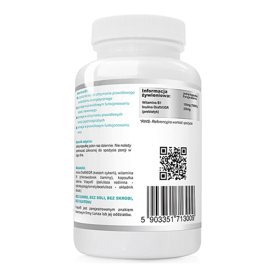 Wish Vitamine B1 100 mg + Prébiotique, 120 gélules