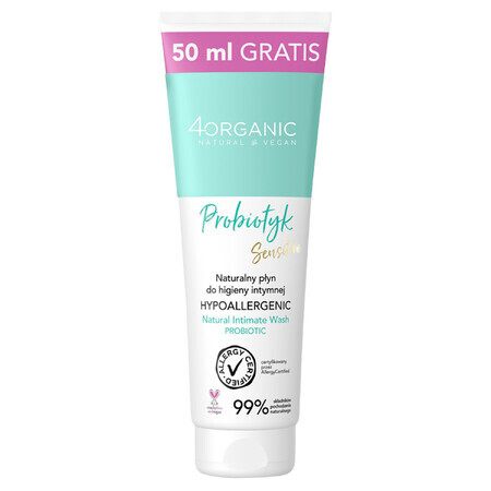 4Organic Probiotic, lotion naturelle pour l'hygiène intime, 200 ml + 50 ml offerts