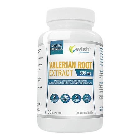 Wish Valerian Root Extract, valériane, 60 gélules