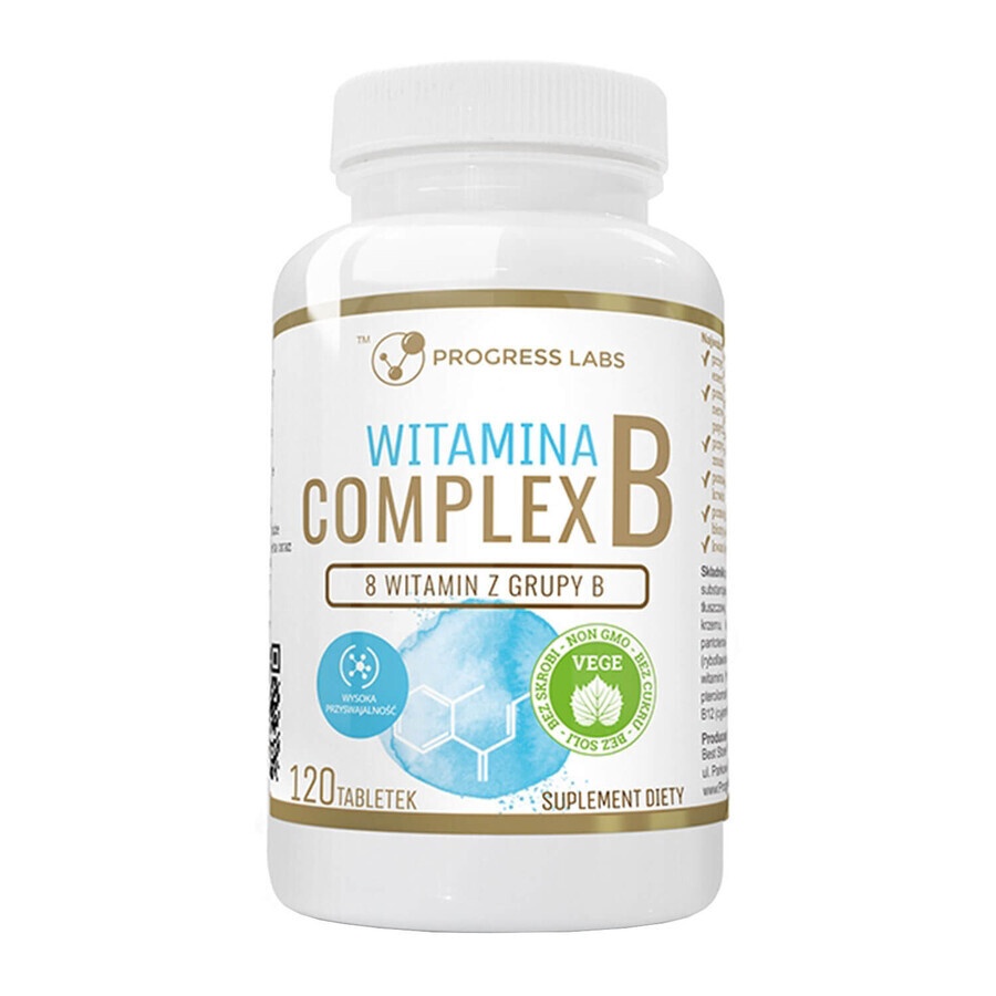 Fortschritt Labs Vitamin B-Komplex 100% RWS, 120 Tabletten