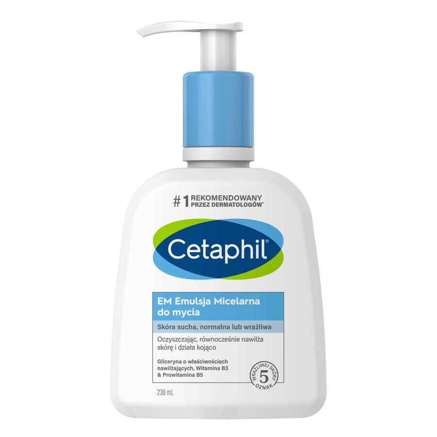 Cetaphil EM, Micellar-Emulsion für empfindliche Haut, für die ganze Familie, 236 ml