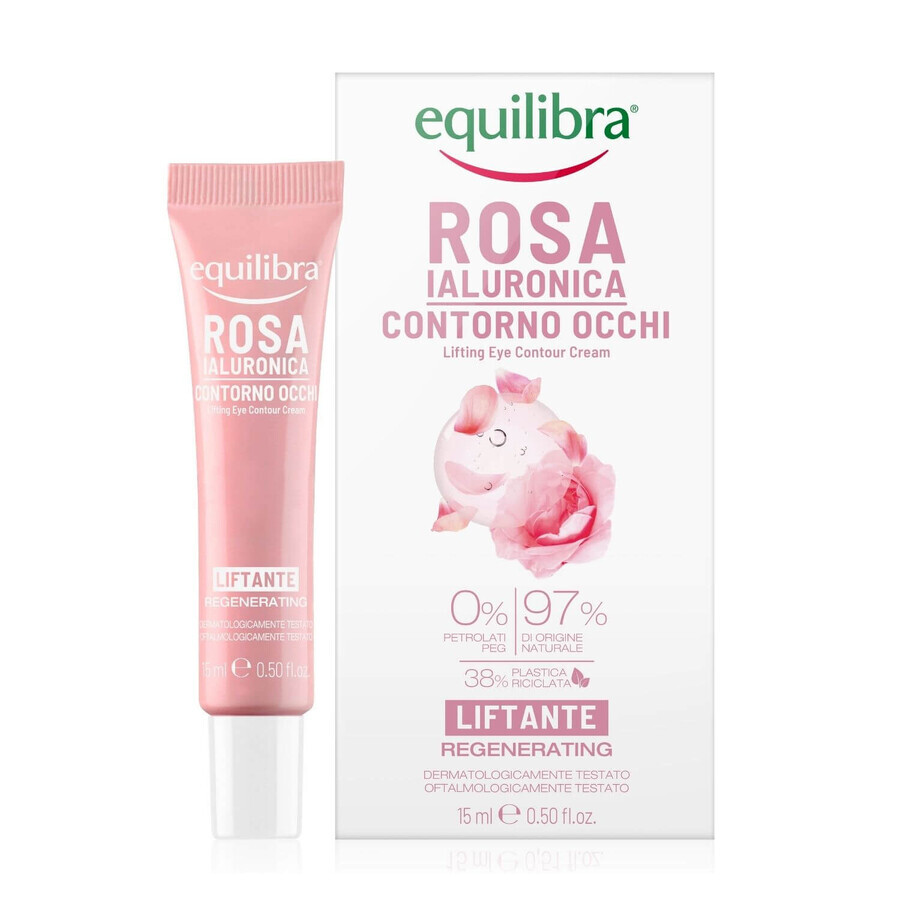 Equilibra Rosa, Rosenlifting-Augencreme, Hyaluronsäure, 15 ml