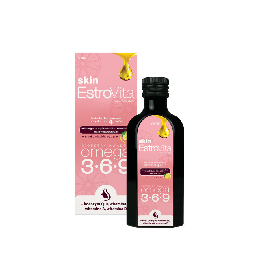 EstroVita Skin, Ester der Omega-Säuren 3-6-9, süßer Zitronengeschmack, 250 ml