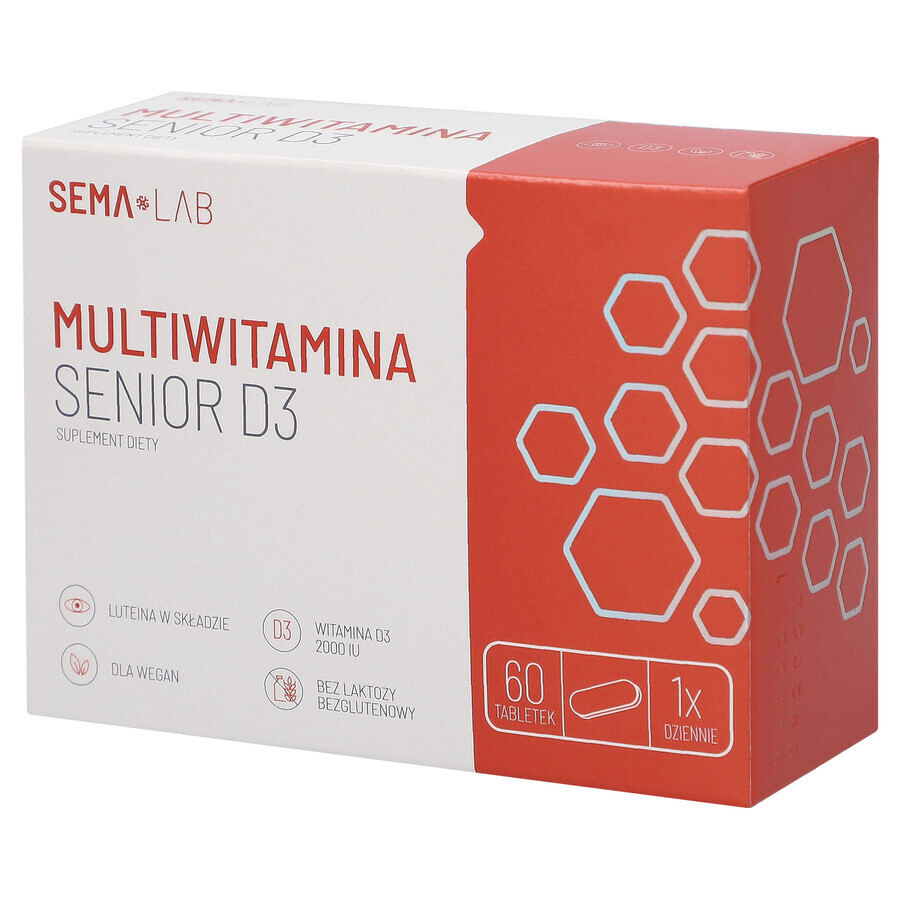 SEMA Lab Multivitamin Senior D3, 60 Filmtabletten