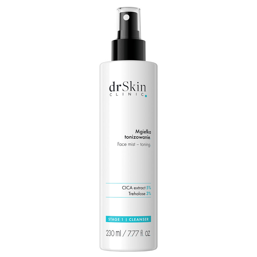 DrSkin Clinic, facial mist, Toning, CICA extract 5%, trehalose 3%, 230 ml