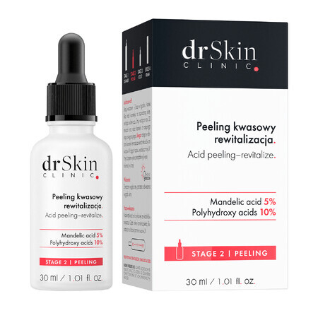 DrSkin Clinic, Säurepeeling, Revitalisierend, Mandelsäure 5%, Polyhydroxysäuren 10%, 30 ml