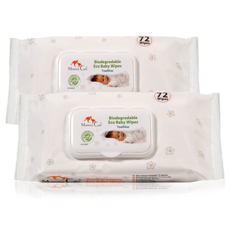 Biologisch abbaubare Baby-Feuchttücher, 72 Stück + 72 Stück, Mommy Care