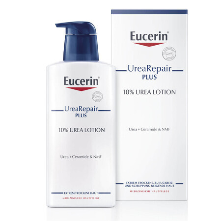 Eucerin UreaRepair Plus, Körperemulsion mit 10% Urea für sehr trockene und raue Haut, 400 ml