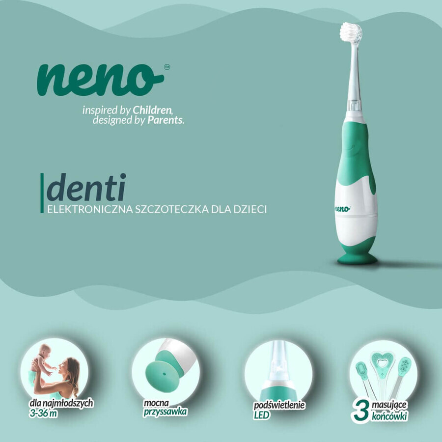 Neno Denti, elektronische Zahnbürste für Kinder, mint, 3-36 Monate, 1 Stück