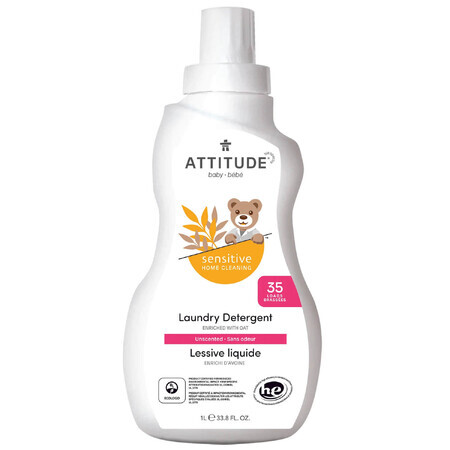 Attitude Sensitive Skin Baby, liquido di lavaggio delicato per i tessuti dei bambini, 1 l