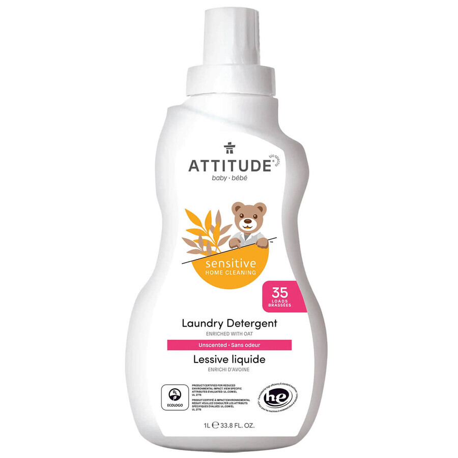 Attitude Sensitive Skin Baby, liquido di lavaggio delicato per i tessuti dei bambini, 1 l