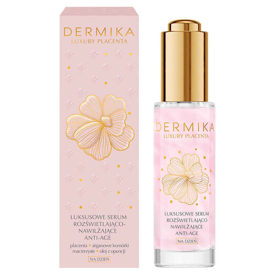 Dermika Luxury Placenta, luxury anti-aging brightening and moisturizing day serum, 30 ml