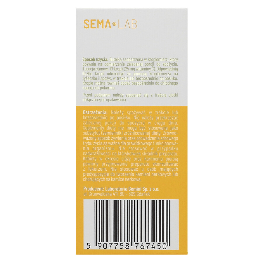 SEMA Lab Vitamin C für Kinder ab 1 Monat, Tropfen, 25 ml