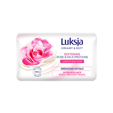 Luxja Creamy &amp; Soft, savon en barre crémeux, lissant, à la rose et aux protéines de lait, 90 g