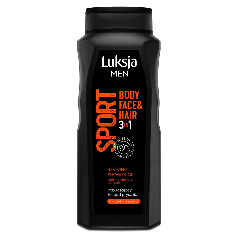 Luxja Men Sport, 3 in 1 stimulating shower gel, mineral complex, 500 ml