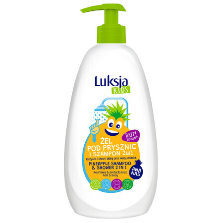 Luxja Kids, shower gel and shampoo for children 2 in 1, pineapple, 500 ml