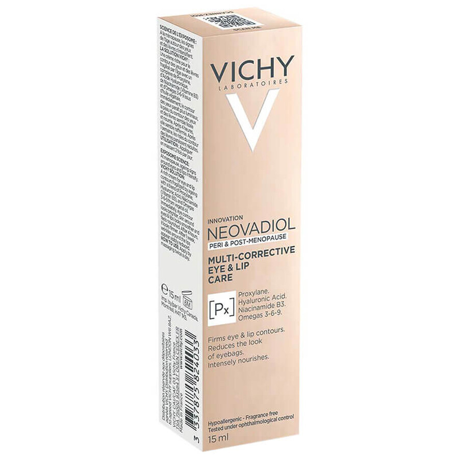 Vichy Neovadiol Eyes and Lips, korrigierende Antifaltencreme für die Augen- und Lippenpartie, 15 ml