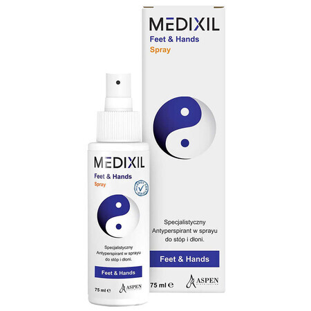 Medixil Feet &amp; Hands, Antitranspirant Spray für Füße und Hände, 75 ml