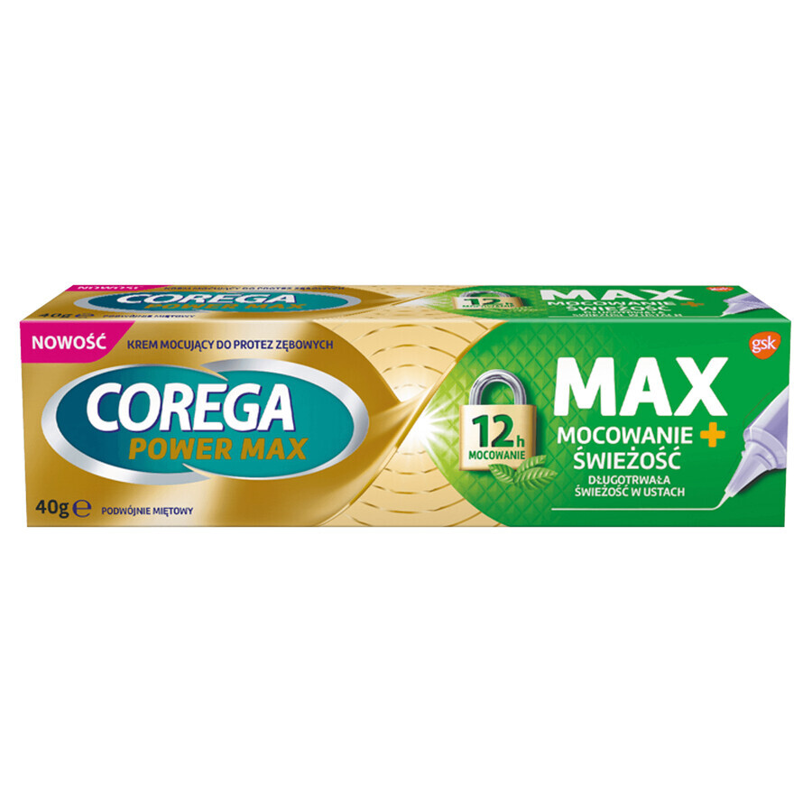 Corega Power Max Fixation + Freshness Denture Fixation Cream Double Mint 40g